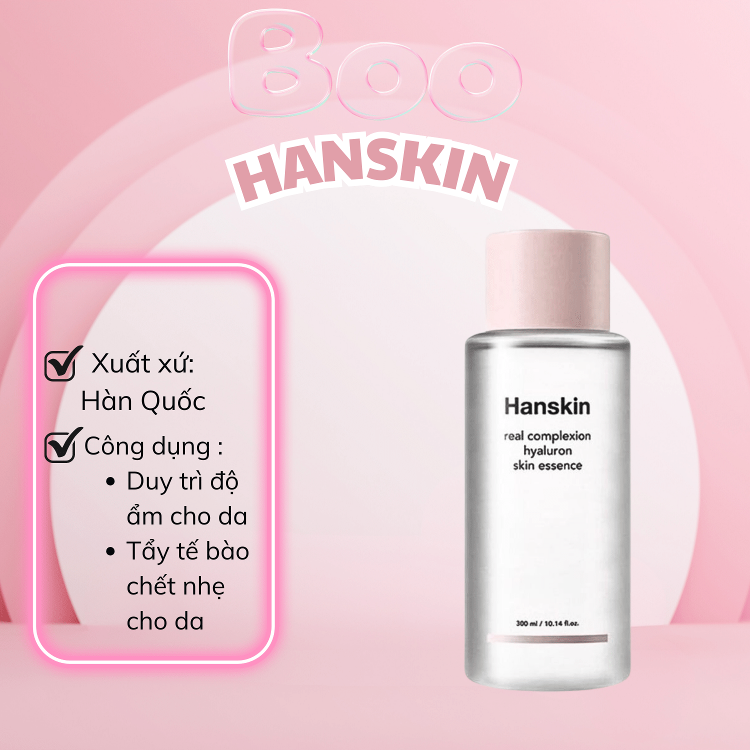 Nước hoa hồng cấp ẩm Hanskin Real Complexion Hyaluron Skin Essence Toner 300ml