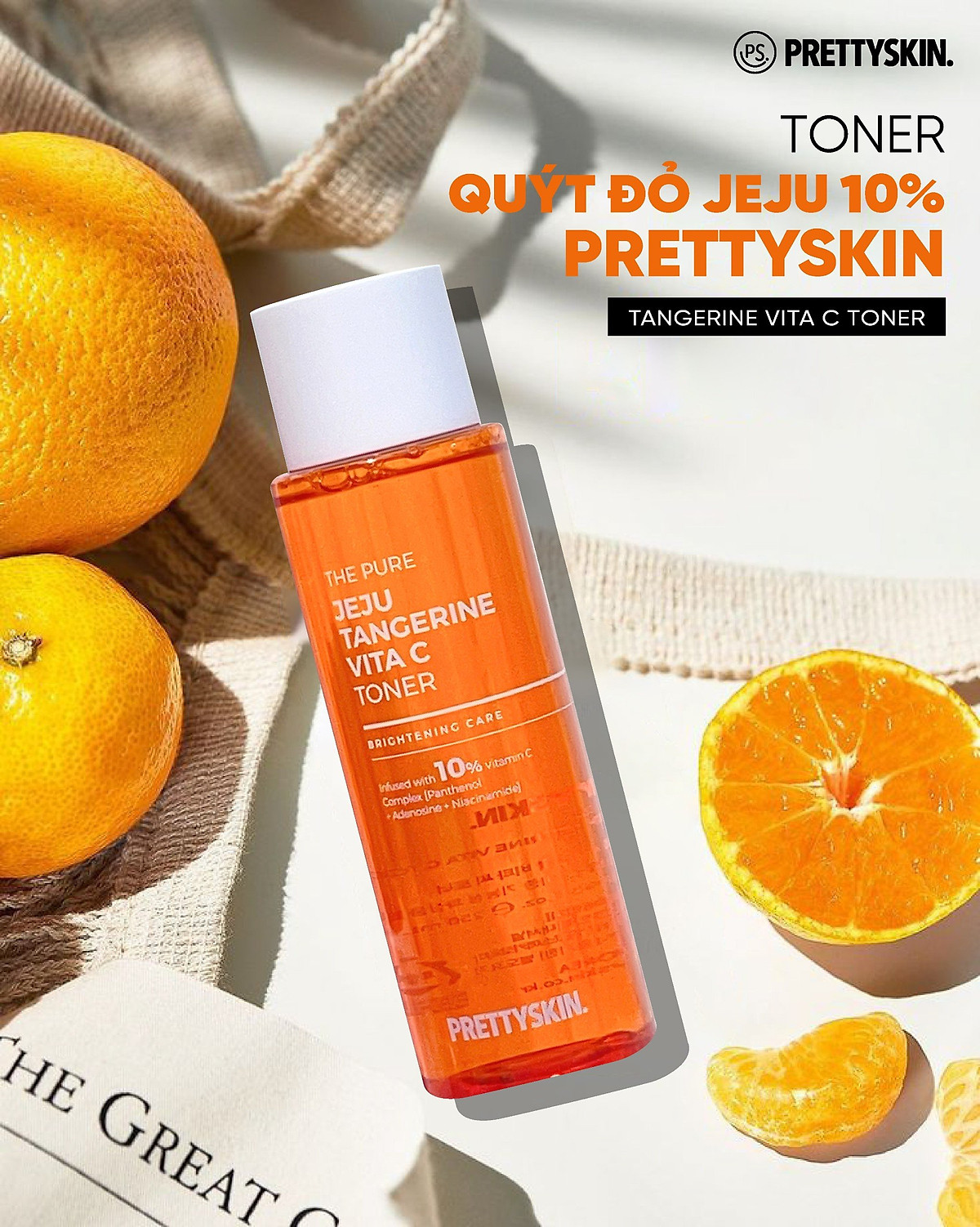 Mua Nước hoa hồng dưỡng trắng, phục hồi da Vitamin C Prettyskin, Toner  Pretty Skin The Pure Jeju Tangerine cấp ẩm làm dịu tại Thebeauty | Tiki