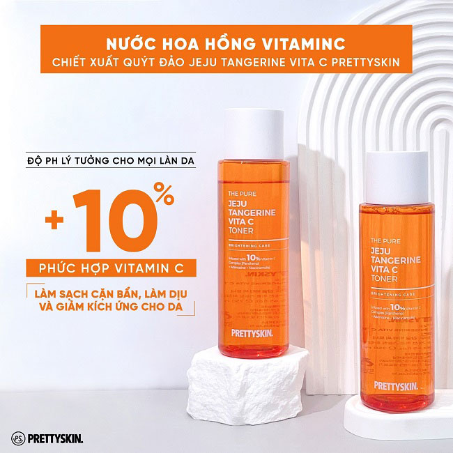 Nước hoa hồng Pretty Skin The Pure Jeju Tangerine Vita C Toner