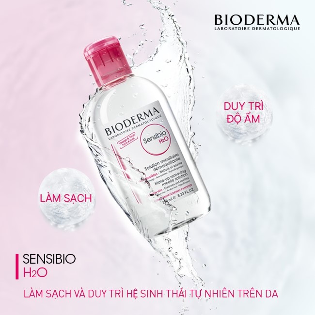 Nước tẩy trang Bioderma Sébium H2O màu hồng (100ml, 500ml)
