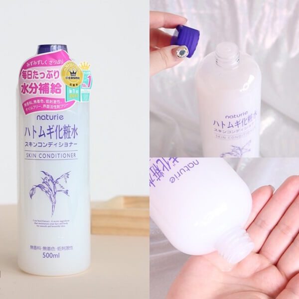 REVIEW nước hoa hồng (Toner) ý dĩ Naturie Skin Conditioner Nhật có tốt không? Giá bao nhiêu? Mua ở đâu? - Mẹ Đây Rồi