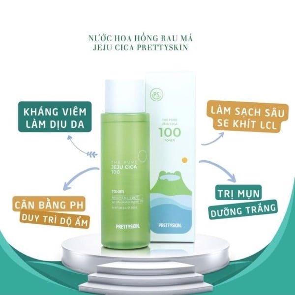Nước hoa hồng. Serum, Kem dưỡng Pretty Skin Jeju Cica 50ml Thanh Chân Cosmetics cửa hàng mỹ phẩm chính hãng