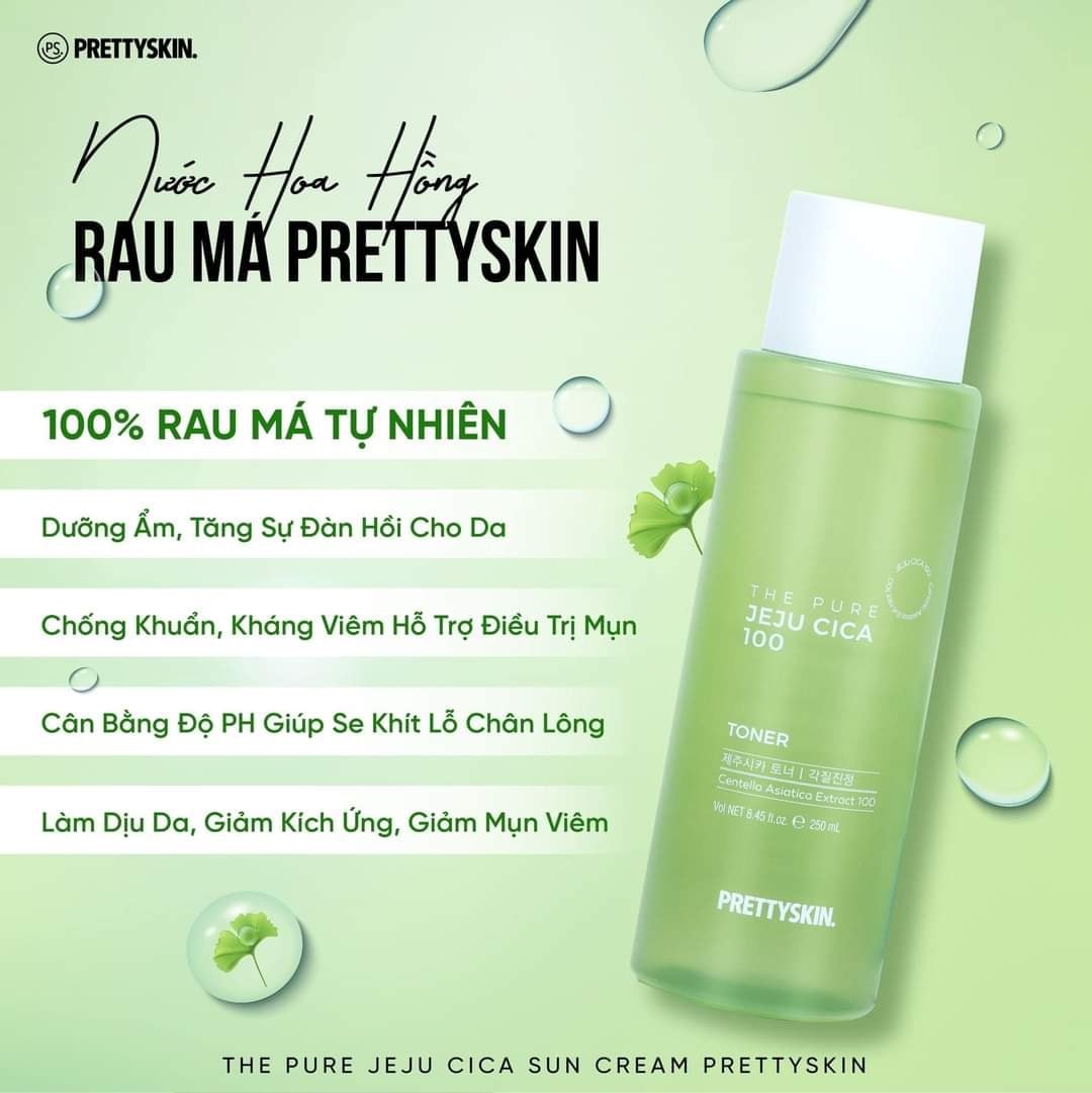 DALE HOT] Toner Rau Má Pretty Skin The Pure Jeju Cica 100