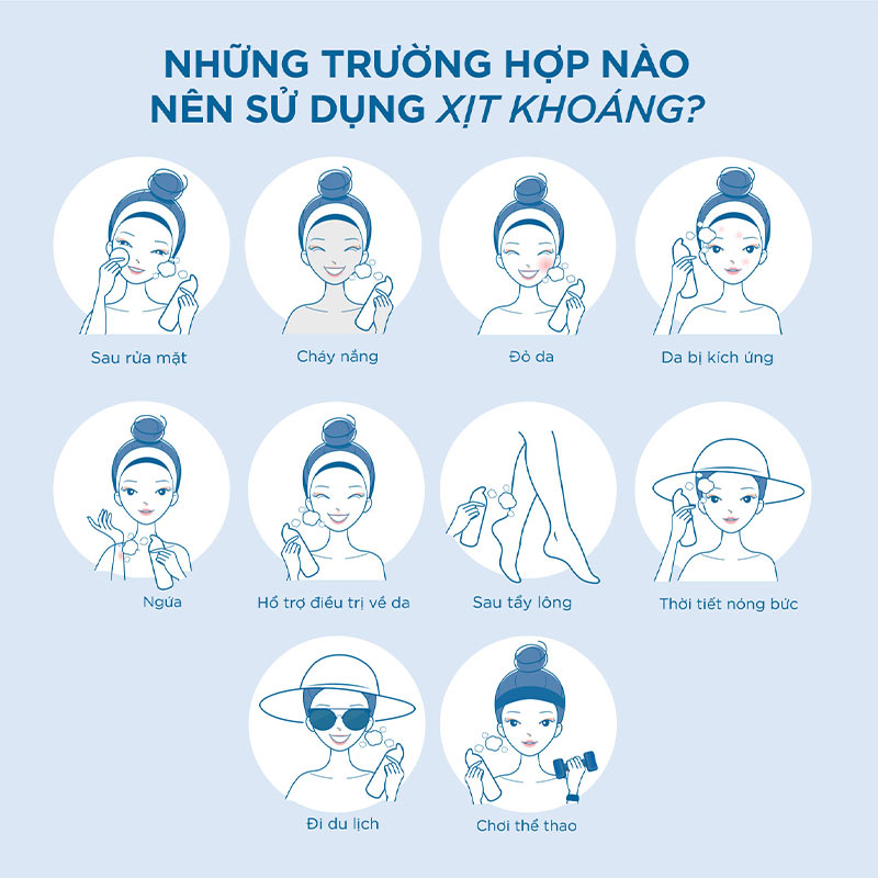 Nên sử dụng Xịt Khoáng Dưỡng Da VICHY Eau Thermale Spa Water khi nào 