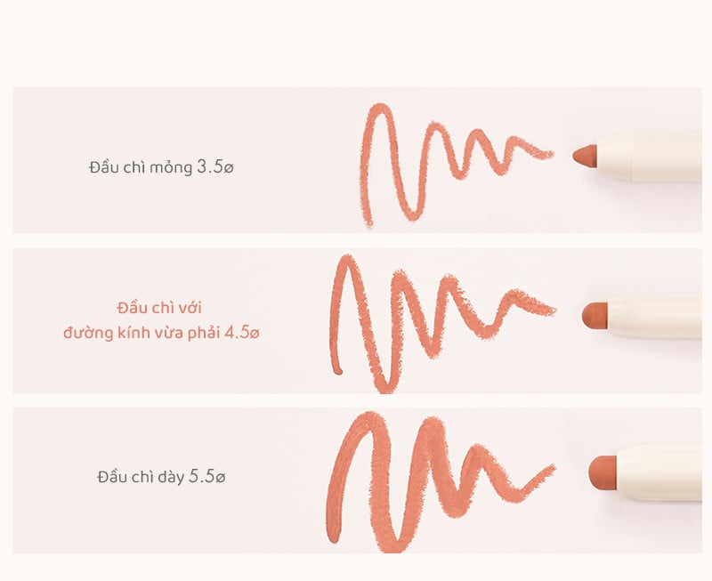 Chì Kẻ Viền Môi Nhung Lì, Lâu Trôi, Thiết Kế 2 Đầu Romand Lip Mate Pencil 0.5g